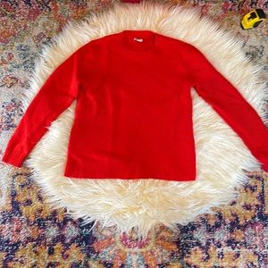 J. Crew Factor Heavy Knit Woven Red Crew Sweater Size Medium